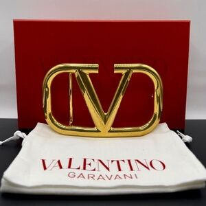 Authentic Valentino Garavani V-Logo Buckle - For 70mm Belt - Brushed Finish